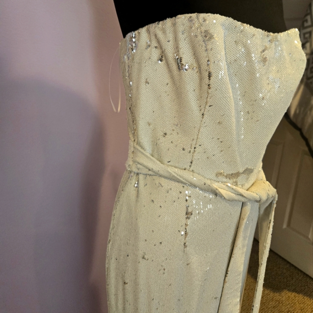 Elegant Silver Sequin Jumpsuit